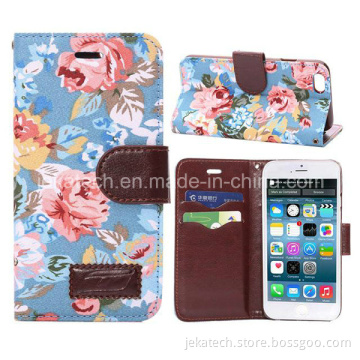 Flower Leather Case with Card Slots for iPhone 6